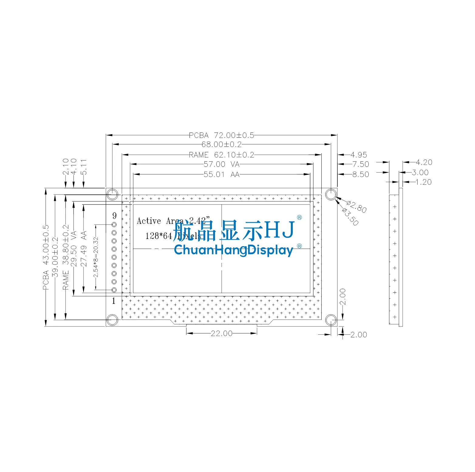 2.42 inch oled 128x64