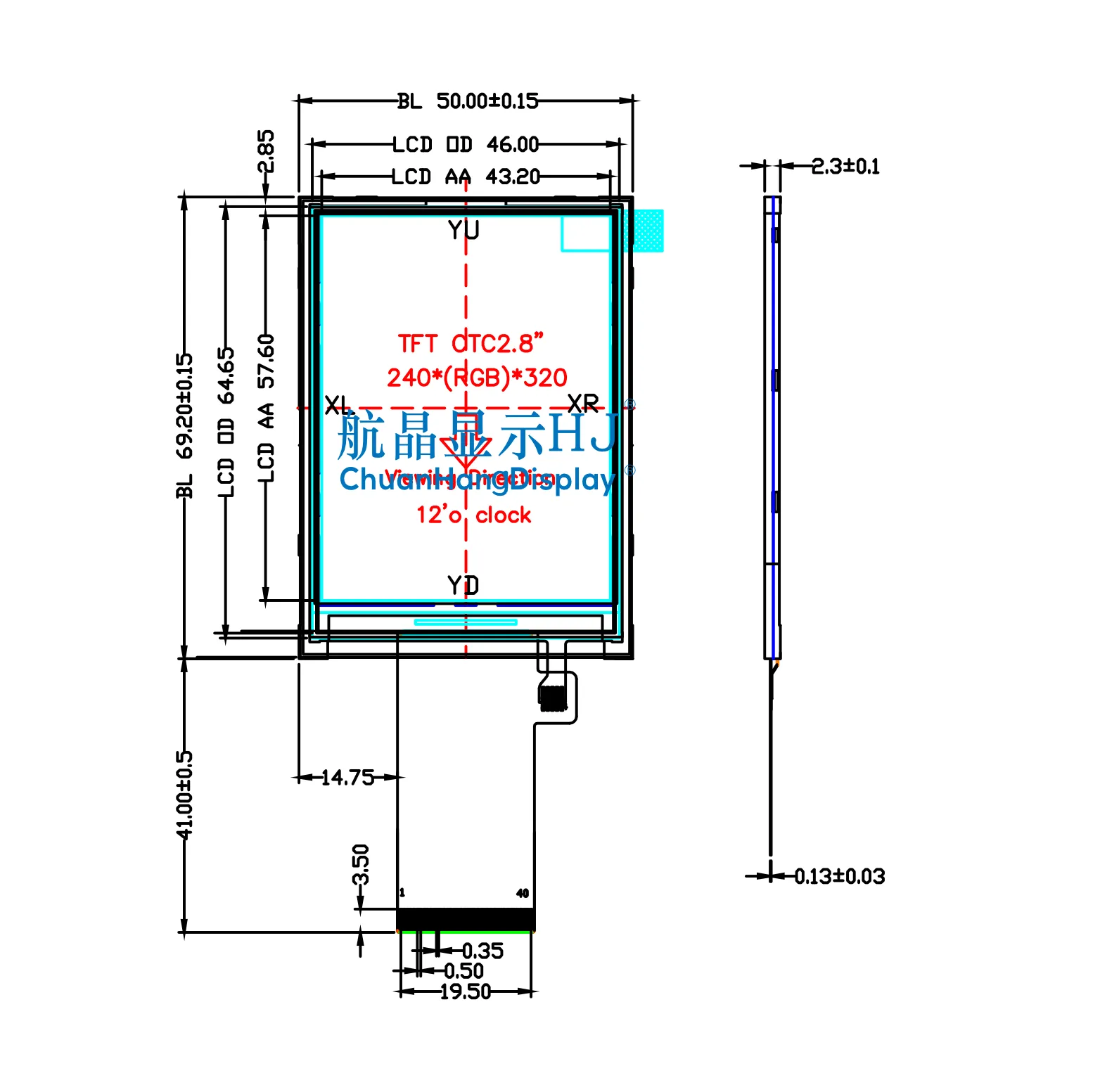 2.8"TFT display