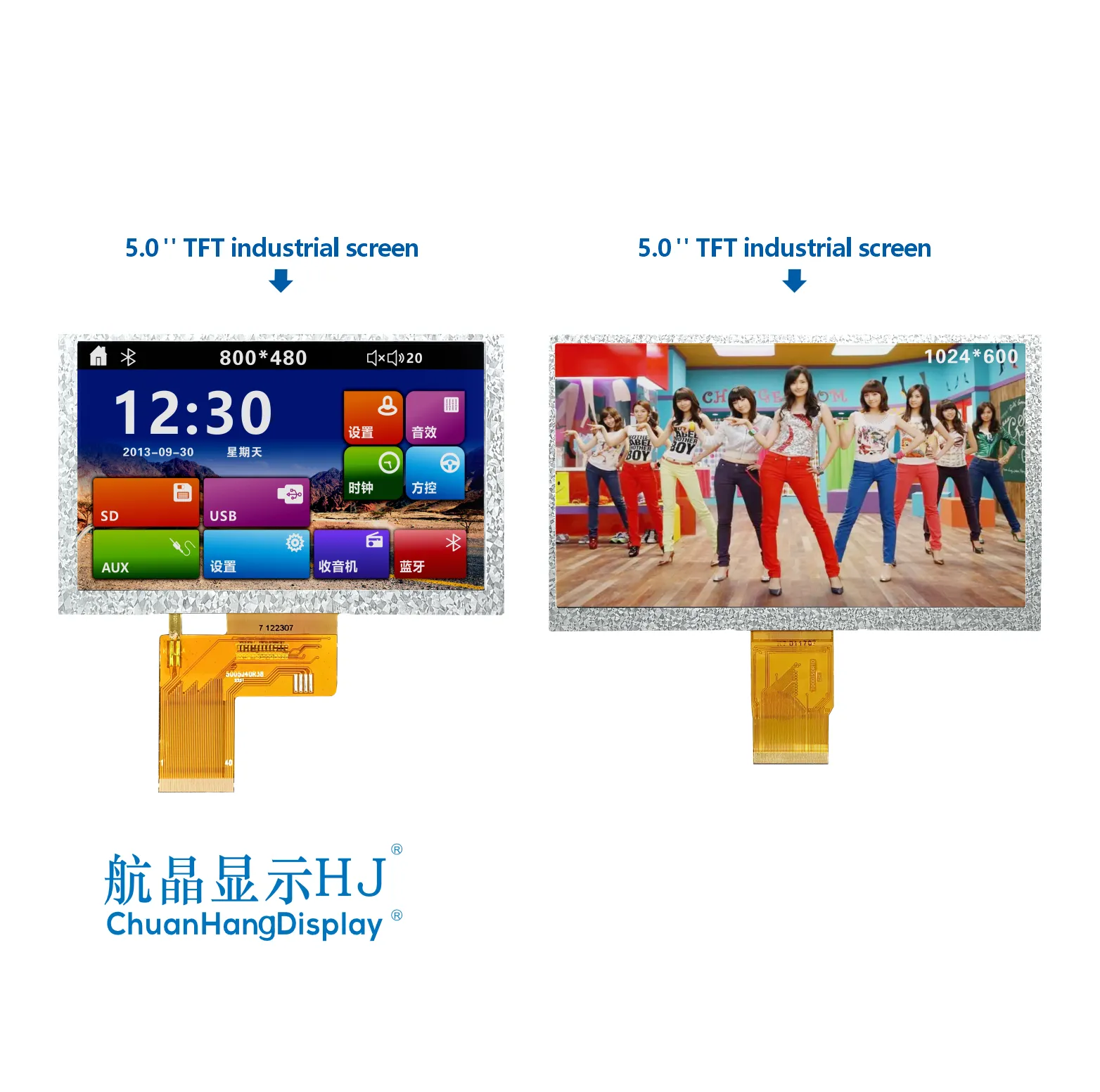 4.3" TFT resistance touch screen