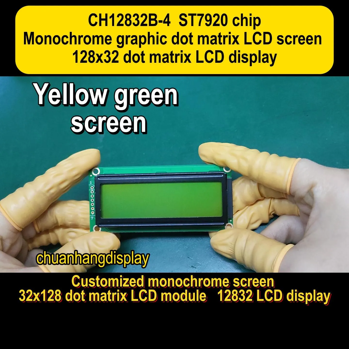 CH12832B-4 128x32 Graphic LCD Display (AIP31066)
