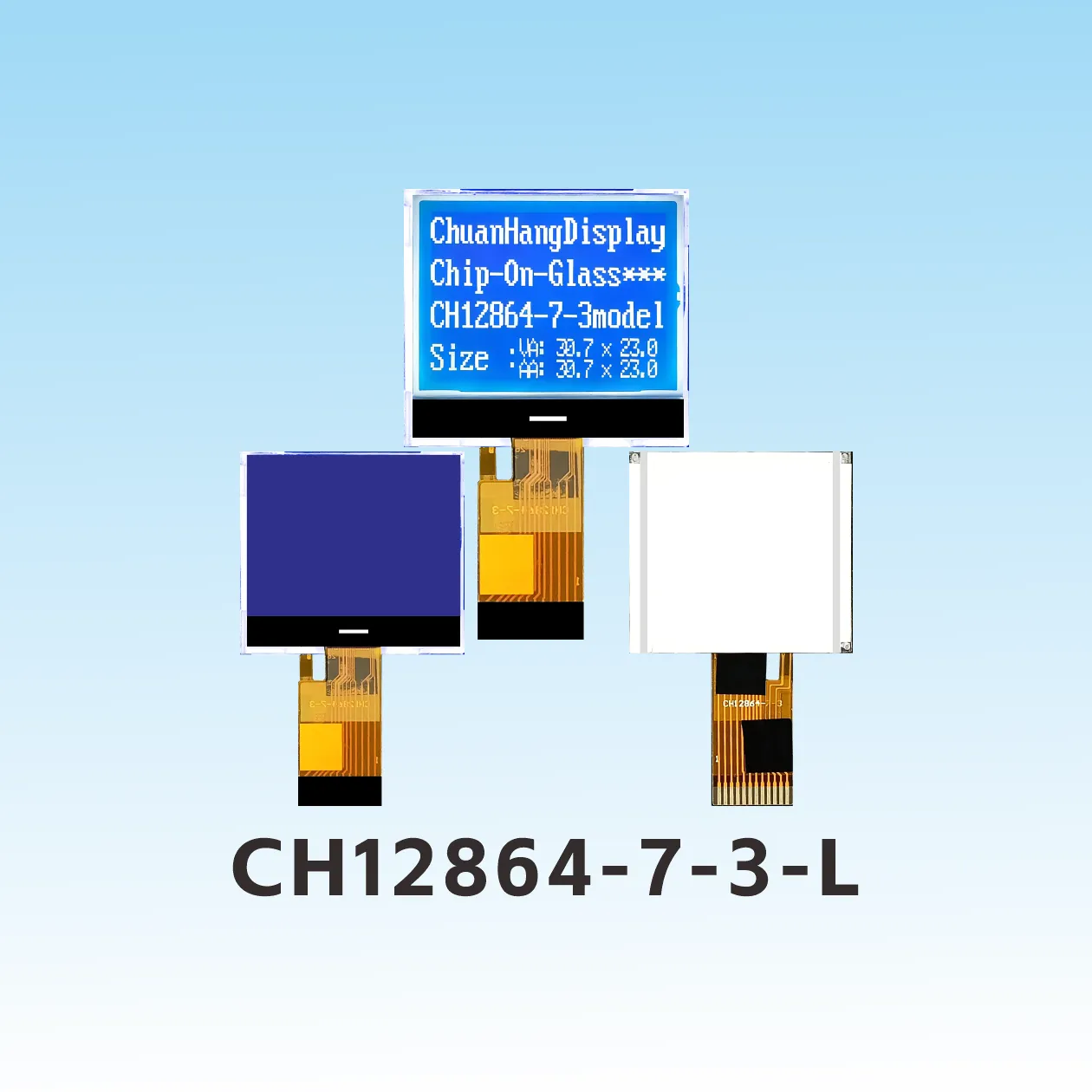 CH12864-7-3-L   china 12864 cog lcd