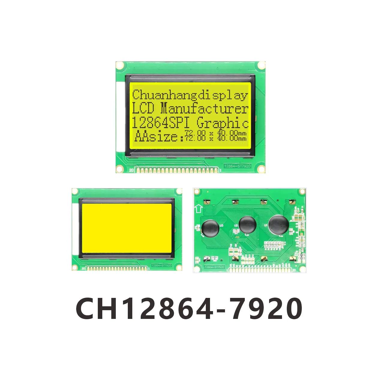 CH12864-7920 LCD Display with AIP31066 IC