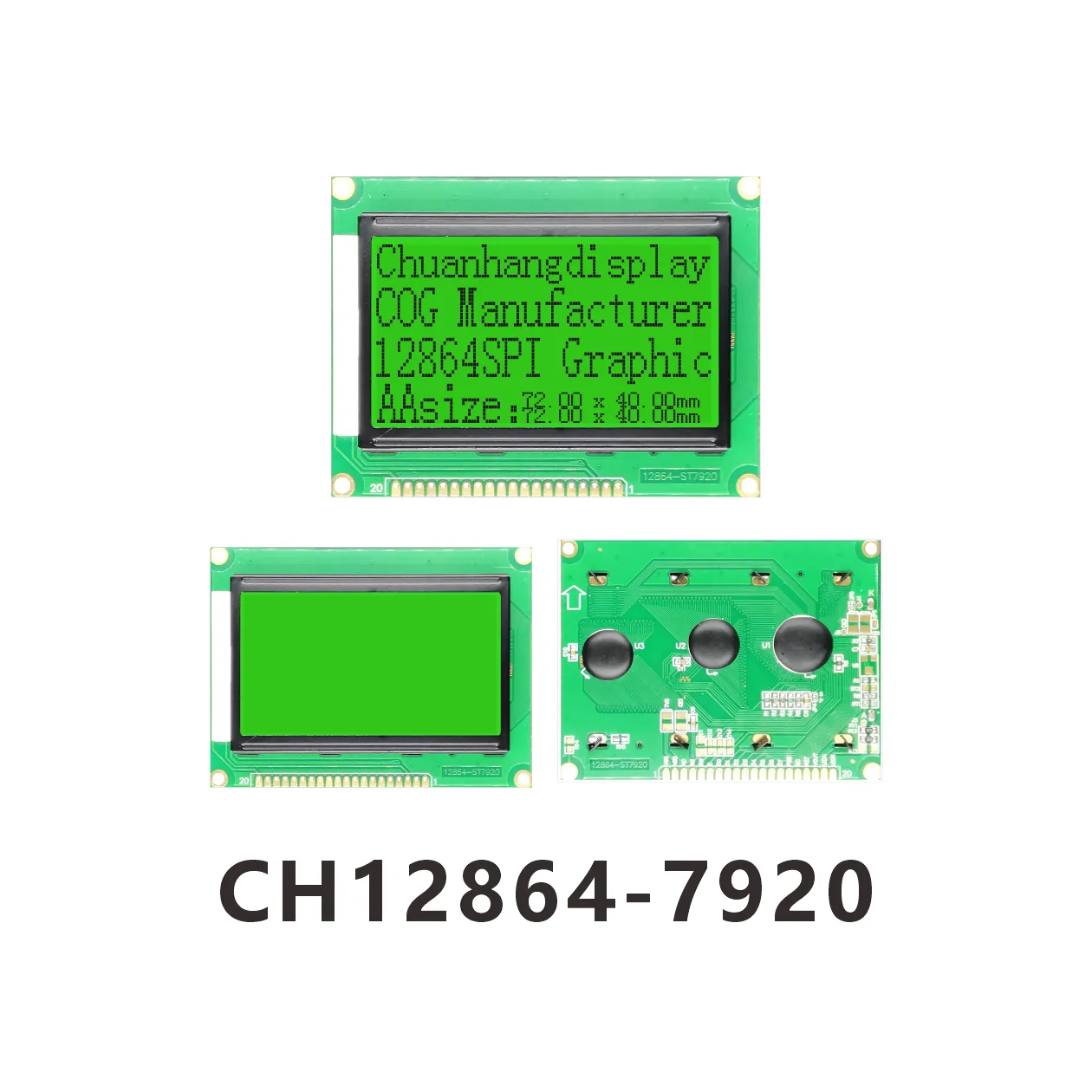 CH12864-7920 LCD Display with AIP31066 IC