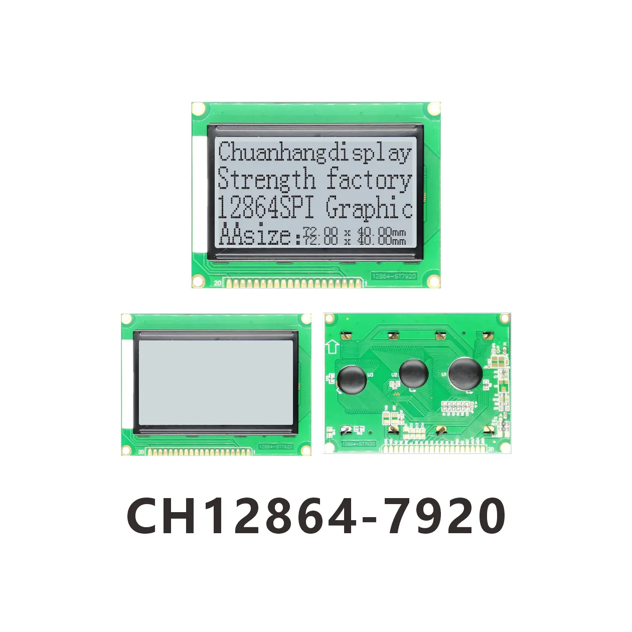 CH12864-7920 LCD Display with AIP31066 IC