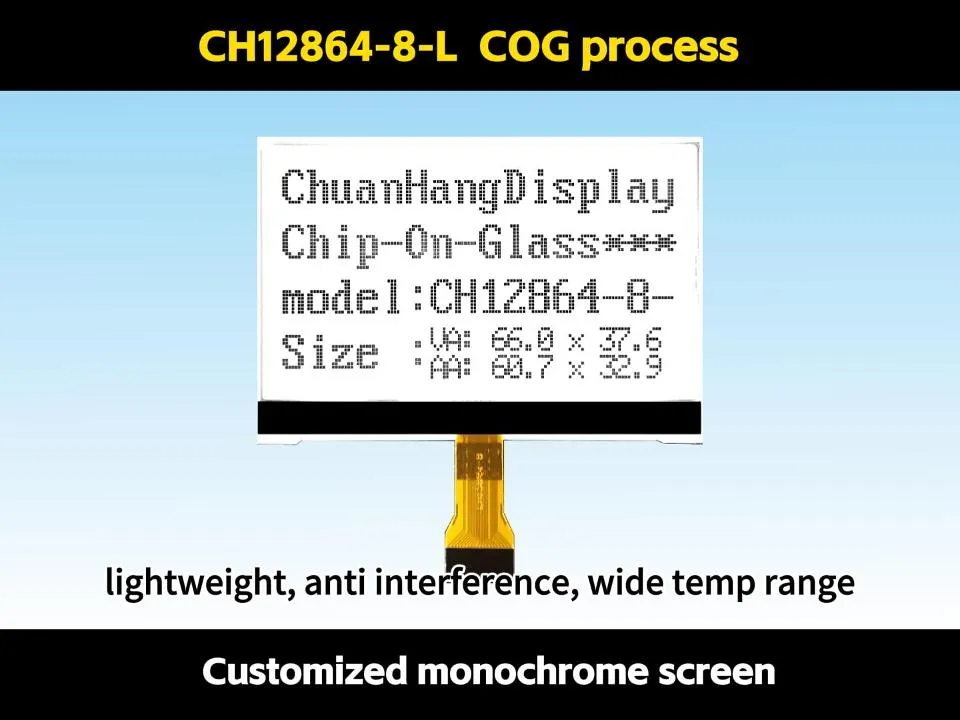 CH12864-8-L Plug in  cog lcd 12864