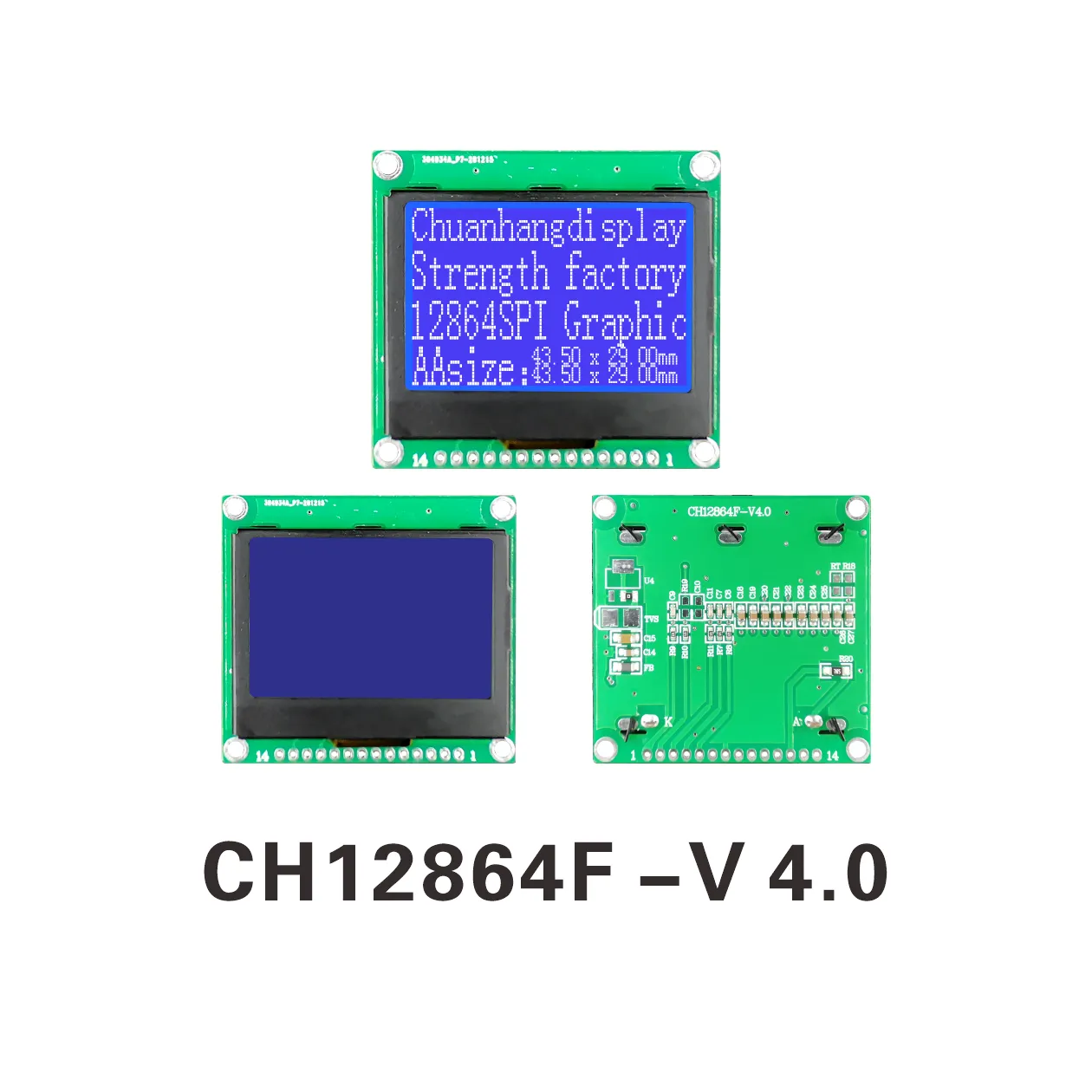 CH12864F-V4.0 With iron frame  12864 lcd module