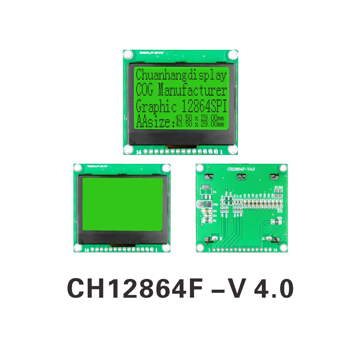 CH12864F-V4.0 With iron frame  12864 lcd module