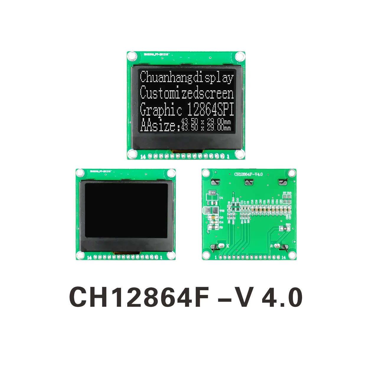 CH12864F-V4.0 With iron frame  12864 lcd module