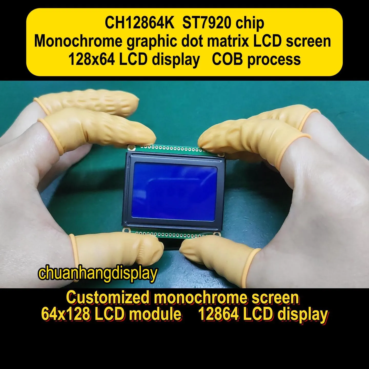 CH12864K 128x64 COB LCD Display with PCB