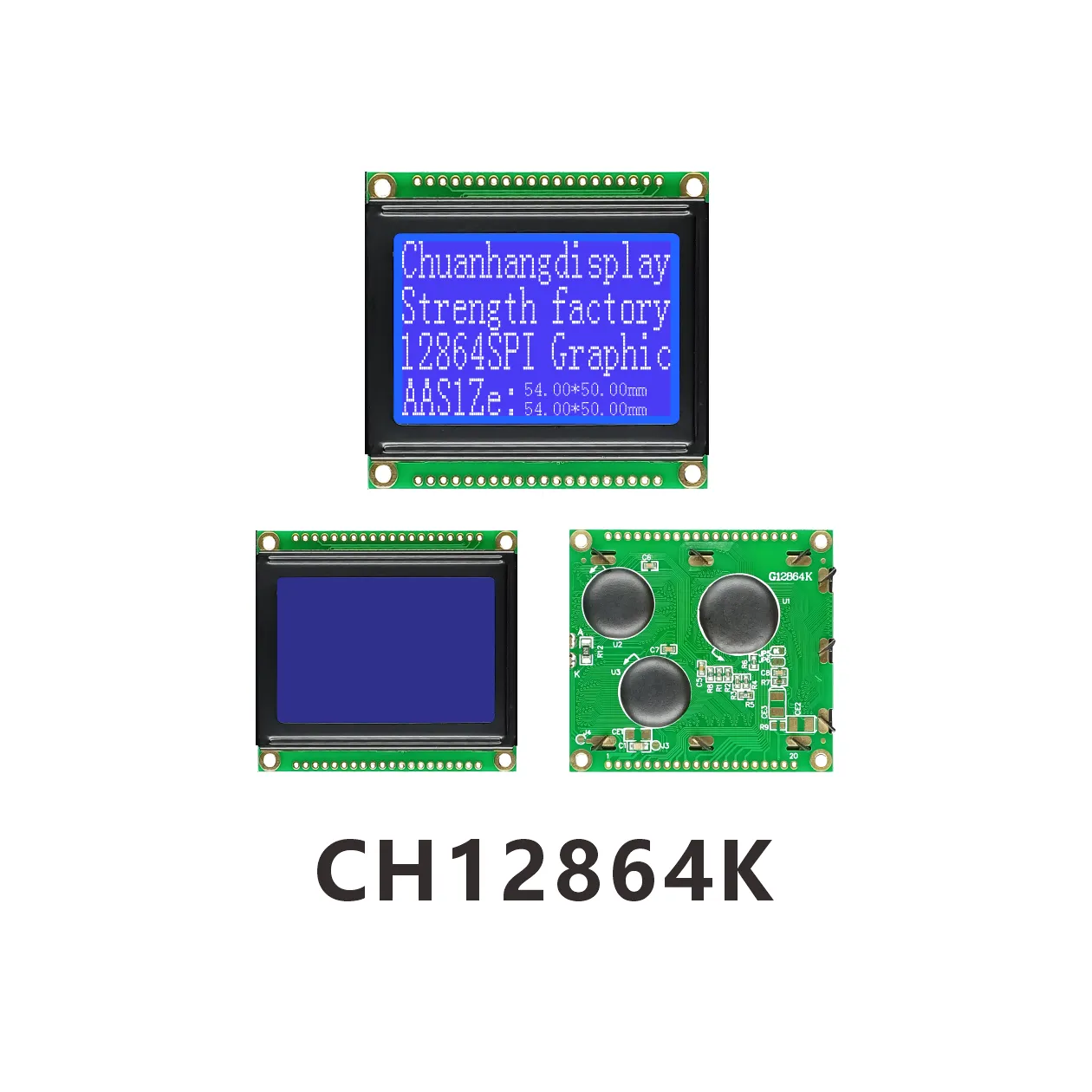 CH12864K 128x64 COB LCD Display with PCB