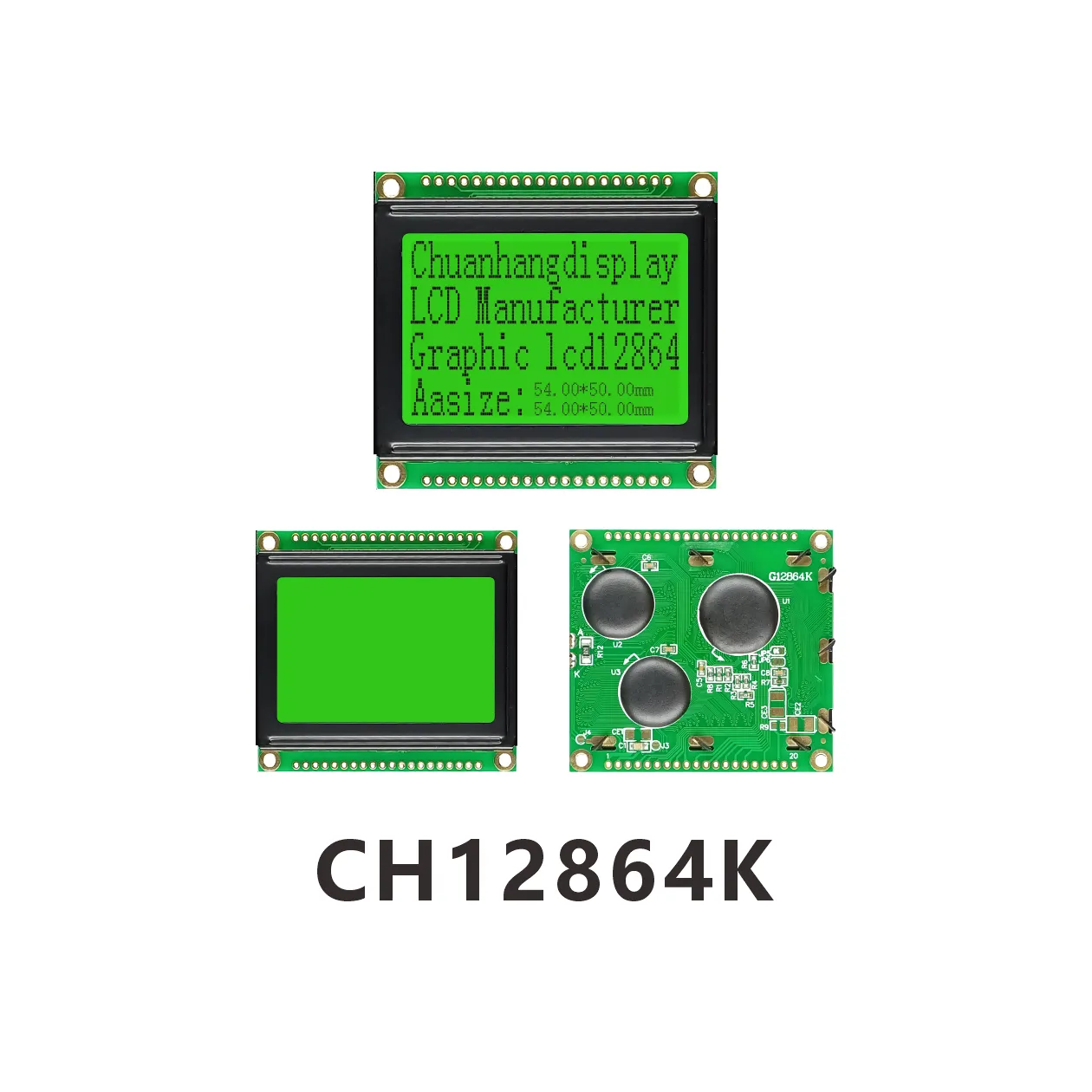 CH12864K 128x64 COB LCD Display with PCB