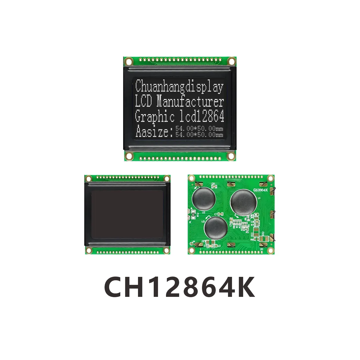 CH12864K 128x64 COB LCD Display with PCB