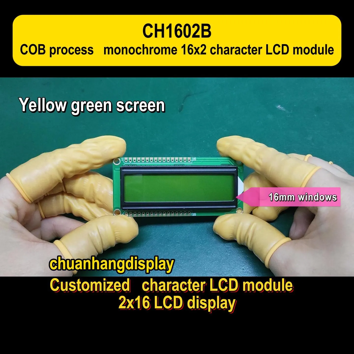 CH1602B large window 16 2 lcd display