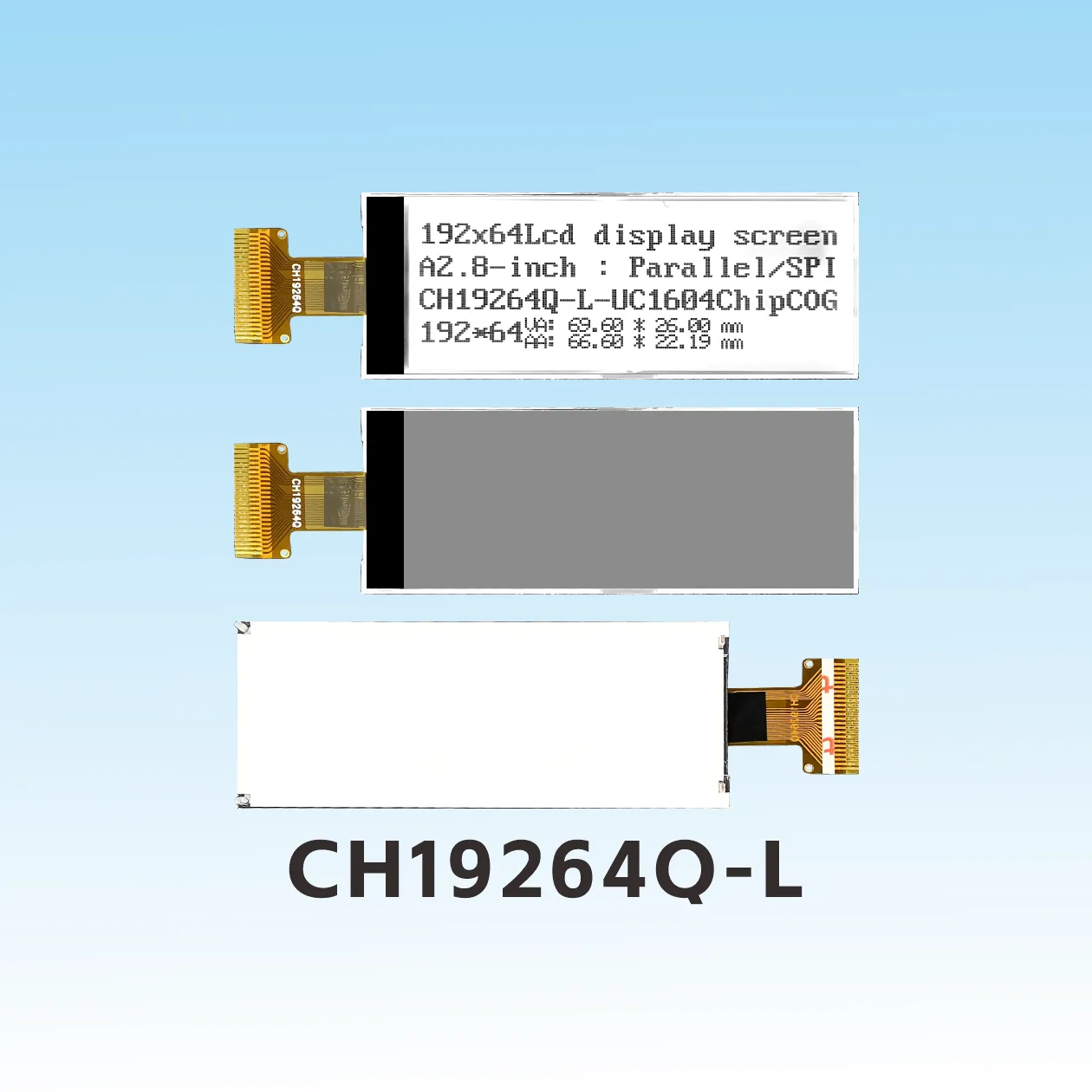 CH19264Q-L   192x64 dot matrix monochrome display