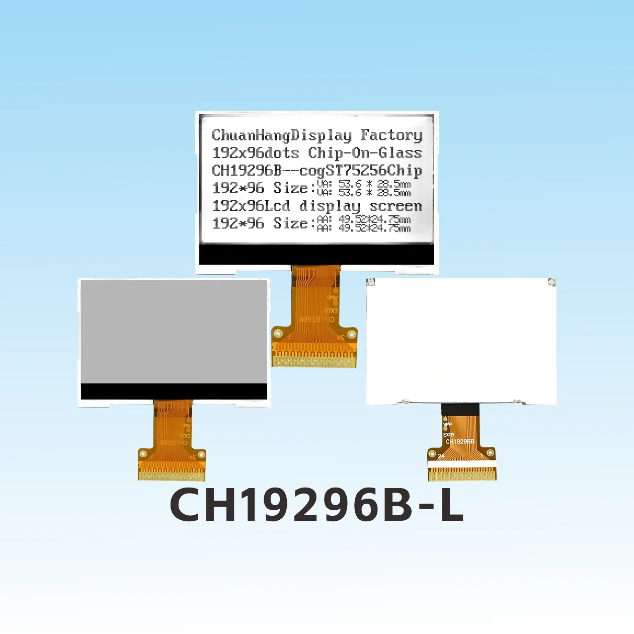 CH19296B-L 192x96 COG LCD Display