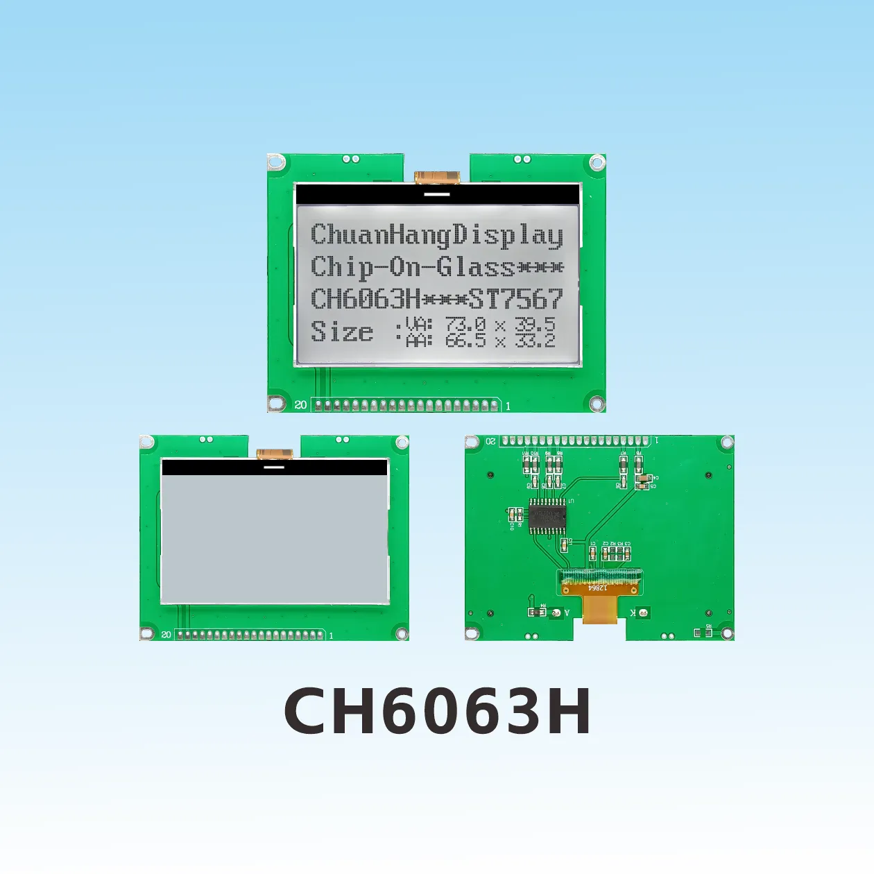 CH6063H    12864 cog lcd factory