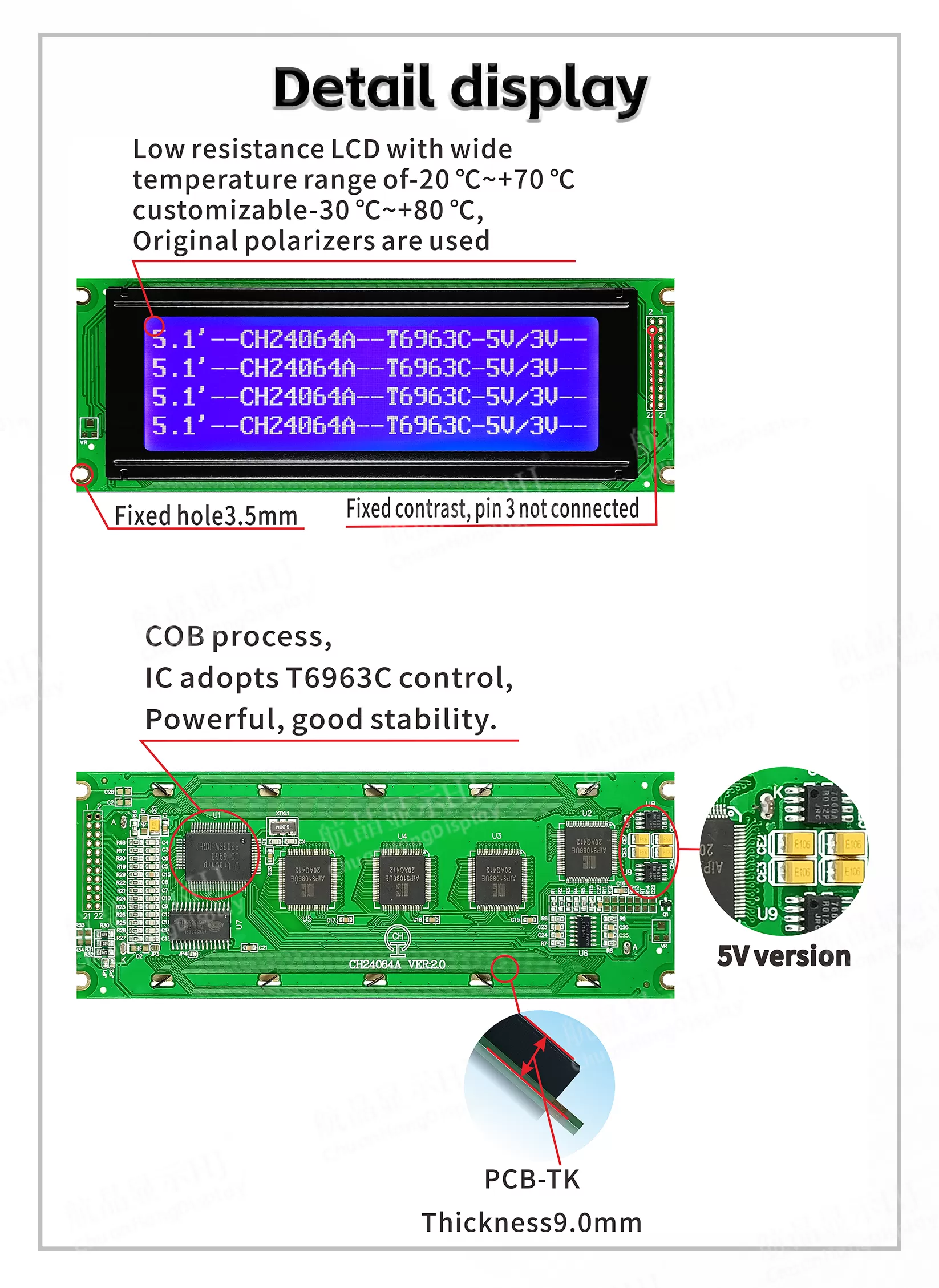 CH24064A 240x64 LCD Display T6963C/UC6963 IC